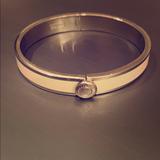 Coach Jewelry | Coach White And Silver Bangle Bracelet | Color: Cream/Silver/White | Size: Os