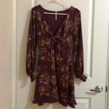 Free People Dresses | Free People Floral Print Dress | Color: Green/Purple | Size: 0