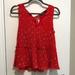 Zara Tops | Cute Red Floral Top With Pleat Details & Tie Back | Color: Red | Size: S