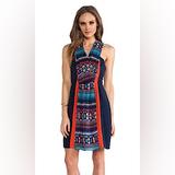 Anthropologie Dresses | Anthropologie Greylin Navy/Red Print Sleeveless Pleated Wrap Dress W Pockets! Xs | Color: Blue/Red | Size: Xs