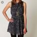 Free People Dresses | Free People Floral Velvet Gray Mini Dress Size 4 | Color: Gray | Size: 4