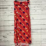 Lularoe Skirts | Lularoe Maxi Fold Over Waist Geometric Print Skirt | Color: Blue/Red | Size: S