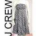 J. Crew Dresses | J Crew Strapless Aline Blue White Dress Size 0 | Color: Blue/White | Size: 0