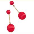 J. Crew Jewelry | J.Crew Ball Drop Earring | Color: Gold/Red | Size: 2” Drop