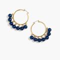 J. Crew Jewelry | New J. Crew Beaded Hoop Earrings | Color: Blue/Gold | Size: Os