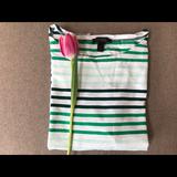 J. Crew Tops | J. Crew 3/4 Sleeve Cotton Striped T Shirt | Color: Green/White | Size: S