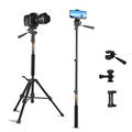 Tripod for Camera and Phone Travel Portable Monopod Tripod Stand Aluminum for DSLR Video Camcorder Smart Phone Flexible Selfi Stick by Besnfoto