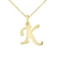 Lucchetta - 9ct Yellow Gold Letter K Initial Name Pendant Necklace 17.7 inch (45cm), Ladies Womens Girls Italian Alphabet Necklaces Made in Italy Certified