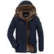 FHKGCD Plus Size 5Xl 6Xl Winter Jacket Men Outerwear Thicken Fleece Warm Windproof Coat Mens Windbreaker Hooded Jackets,Navy,Xl