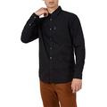 Ben Sherman Men's Long Sleeve Oxford Button Up Shirt Barely Black Medium