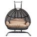 Wicker Hanging Double Egg Swing Chair - Leisuremod EKDCH-57BR