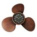Carina's Collection Boat Propeller Wall Clock Glass/Metal in Brown/Red | 14 H x 14 W x 3 D in | Wayfair WC1964