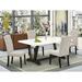 Wildon Home® Sterger 5 - Piece Rubberwood Solid Wood Dining Set Wood/Upholstered in White/Black/Brown | 30 H x 36 W x 60 D in | Wayfair