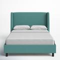 Joss & Main Tilly Upholstered Low Profile Platform Bed Metal in Green/White/Brown | 47 H x 59 W x 80 D in | Wayfair