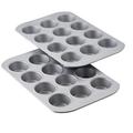 Farberware Bakeware Nonstick 12-Cup Muffin Pans/Cupcake Pans Steel in Gray | Wayfair 09229