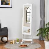 Lark Manor™ Ahlina Jewelry Armoire w/ Mirror Manufactured Wood in White | 63 H x 16.5 W x 14.5 D in | Wayfair 1DCD93D870A249EC97EA30DEB4AD9A0D