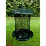 Arlmont & Co. Kroll Sunflower Tube Bird Feeder Metal in Black/Green | 12 H x 10 W x 10 D in | Wayfair 47F82AE0FDF74DF8B35613B7B0546DFF