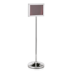 WAS Germany - Info-Ständer, 109 cm, DIN A4 Format quer, silberfarben, Chromnickelstahl Image