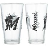 Miami Marlins Two-Pack 16oz. Pint Glass Set