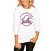 Women's White American University Eagles End Zone Pullover Sweatshirt