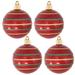The Holiday Aisle® 3 1/4" (80mm) Ornament, Commercial Grade Shatterproof , Ornament Decorations Red w/ Stripes in Green/Red/Yellow | Wayfair