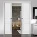 Standard Door - SARTODOORS Lucia Paneled Wood Sliding Closet White Doors Wood in Brown | 84 H x 84 W in | Wayfair LUCI31DP-BEM-8484