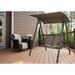 Arlmont & Co. Iliana Patio Swing Chair - 2 Seats w/ Strong Frame, Adjustable Canopy & Breathable Seats in Brown | Wayfair