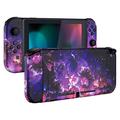 eXtremeRate Back Plate for Nintendo Switch Console, NS Joy con Handheld Controller Housing with Full Set Buttons, DIY Replacement Shell for Nintendo Switch - Surreal Lava