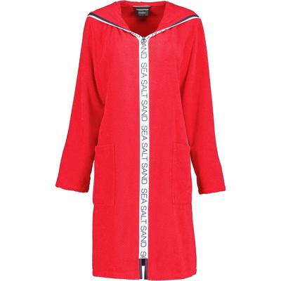 Cawö Bademäntel Damen Reißverschluss mit Kapuze Sea Salt Sand 3101 rot - 203 S Weiss Image