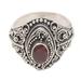 Proud Tradition,'Sterling Silver and Faceted Garnet Cocktail Ring'