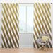 Design Art Mid-Century Diagonal Striped Semi-Sheer Thermal Rod Pocket Single Curtain Panel Polyester/Linen | 120 H in | Wayfair CTN24517-52-120