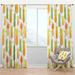 Design Art Mid-Century Pineapple Summer Bliss II Geometric Semi-Sheer Thermal Rod Pocket Single Curtain Panel Polyester/Linen | 63 H in | Wayfair