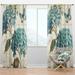 Design Art Butterfly Garden I Floral Semi-Sheer Thermal Rod Pocket Single Curtain Panel Polyester/Linen in Blue/Green/Yellow | 63 H in | Wayfair