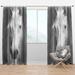 Design Art No Pattern & Not Solid Color Semi-Sheer Thermal Rod Pocket Single Curtain Panel Polyester/Linen in Black | 120 H in | Wayfair