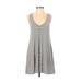 Socialite Casual Dress - A-Line: White Stripes Dresses - Women's Size Small