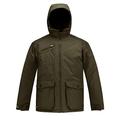 HARD LAND Men’s Winter Jacket Insulated Waterproof Windproof Hooded Quilted Work Coat Outdoor Parka Size XXXL Od Green