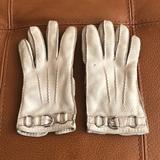 Coach Accessories | Coach White Leather Cashmere 100 % Gloves | Color: Pink/White | Size: 6 1/2