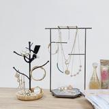 Millwood Pines Tree Hanger Jewelry Stand Wood/Metal in Black/Brown/Yellow | 9.5 H x 6.5 W x 4.5 D in | Wayfair 3FFB90AB69F54434B7CE76914E6E669A