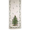 Avanti Linens Spode Christmas Tree Collection Ivory Table Linens, Polyester, Multi Color, 90" x 14"