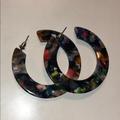 Madewell Jewelry | Marble Hoops | Color: Black/Blue | Size: Os
