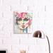 Stupell Industries Abstract Female Cosmetic Portrait Floral Crown by Elisaveta Stoilova - Painting Print in Brown | 15 H x 10 W x 0.5 D in | Wayfair