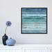 East Urban Home 'Strata in Aqua' by Matt Shields - Painting Print Canvas, Wood in Gray/Green | 18 H x 18 W x 1.5 D in | Wayfair