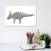East Urban Home Styracosaurus Pencil Drawing w/ Digital Color by Alice Turner - Graphic Art Print Canvas in Gray | 8 H x 12 W x 0.75 D in | Wayfair