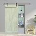 Barn Door - Calhome Paneled Wood & Metal Stained Barn Door w/ Installation Hardware Kit Wood in White | 36 W in | Wayfair TSQ03-SS+DOOR-ASM-B36LG