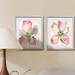 Red Barrel Studio® Magenta Petals I - 2 Piece Picture Frame Graphic Art Print Set on Paper in Gray/Pink | 16 H x 38 W x 1.5 D in | Wayfair