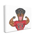 Trinx Rott Gym Dog Pun Weightlifting Pet Illustration by Danny Gordan - Graphic Art Print Canvas | 16 H x 20 W x 1.5 D in | Wayfair