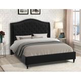 Red Barrel Studio® Tufted Low Profile Platform Bed Upholstered/Velvet in Black | 52 H x 53.5 W x 91 D in | Wayfair 32B341DA0B3344B187620ACBB81E9E31