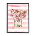 Stupell Industries Fashion Floral Vase Pink Flowers Stripe Pattern by Ziwei Li - Painting Print Wood in Brown | 20 H x 16 W x 1.5 D in | Wayfair