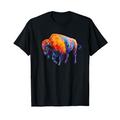 Buffalo American Bison Western Geschenk Bunt Wild Life T-Shirt