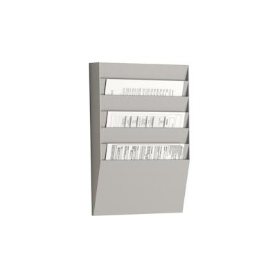 Wand-Sortiertafel, horizontal 6 Fächer, grau - Paperflow